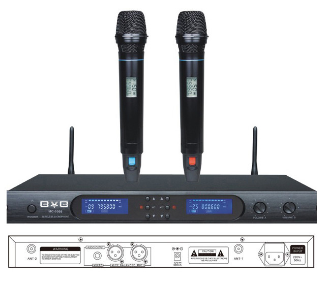 BVB VA-77MKII Professional 1000W Mixing Amplifier & VM-77MKII 2 x Wireless Mics.