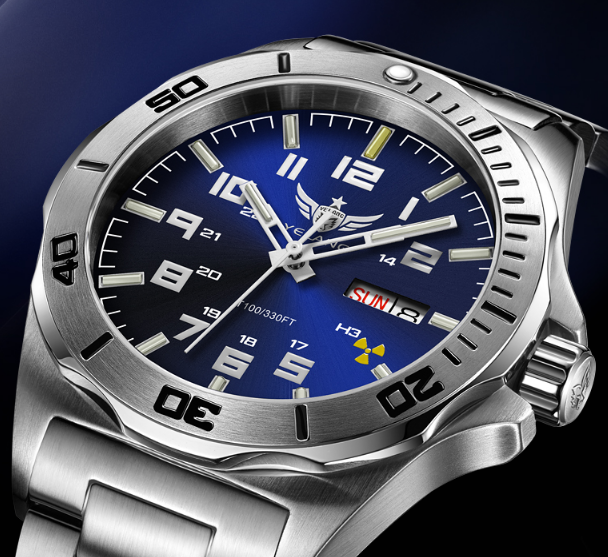 Pre-owned Yelang Men Automatic Mechanical Watch Japan Mov't 24jewels Luminous Wr100m In Black Dial+blue Light