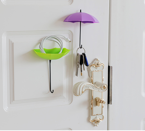 3pcs Hooks Adhesive Decorative Umbrella Wall Hanging Hooks Wall Holder for Towel