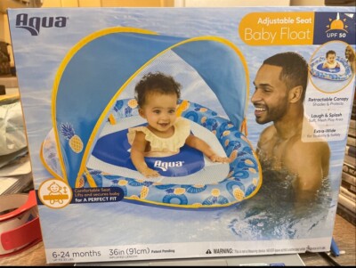 Aqua Leisure Grow-with-Me Baby Boat [Float] w/ Canopy, Pineapples Design