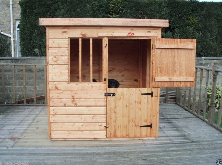 Wooden Deluxe Dog Kennel Pet House Fully Tongue & Grooved Shed in