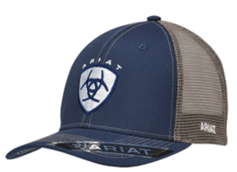 Cap Mens Mesh Shield Snap Back Logo Navy Blue 1595303