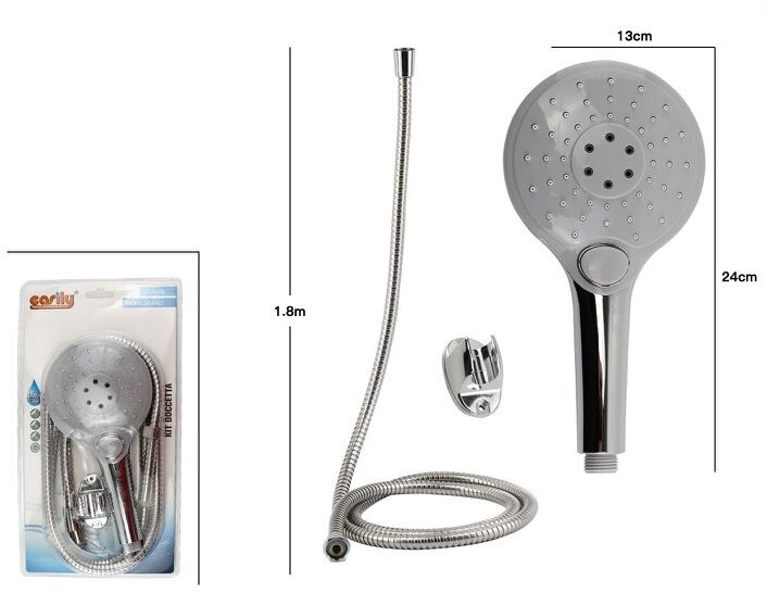 Kit Bagno Doccetta Doccino Soffione Doccia Con Laccio 1,8m e Staffa 69110 dfh