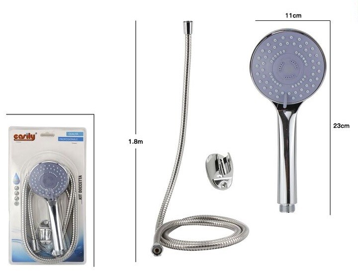 Kit Bagno Doccetta Doccino Soffione Doccia Con Laccio 1,8m e Staffa 69055 dfh