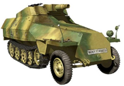 Military Model Kit Sd.Kfz.251 D/9 Half Track with 75mm Gun- 1:3 4716965350680
