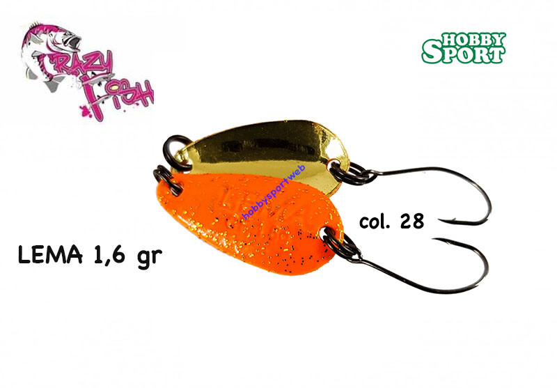 LEMA SPOON gr 1.6  COLORE 28 ORANGE GOLD AREA TROUT  CRAZY FISH