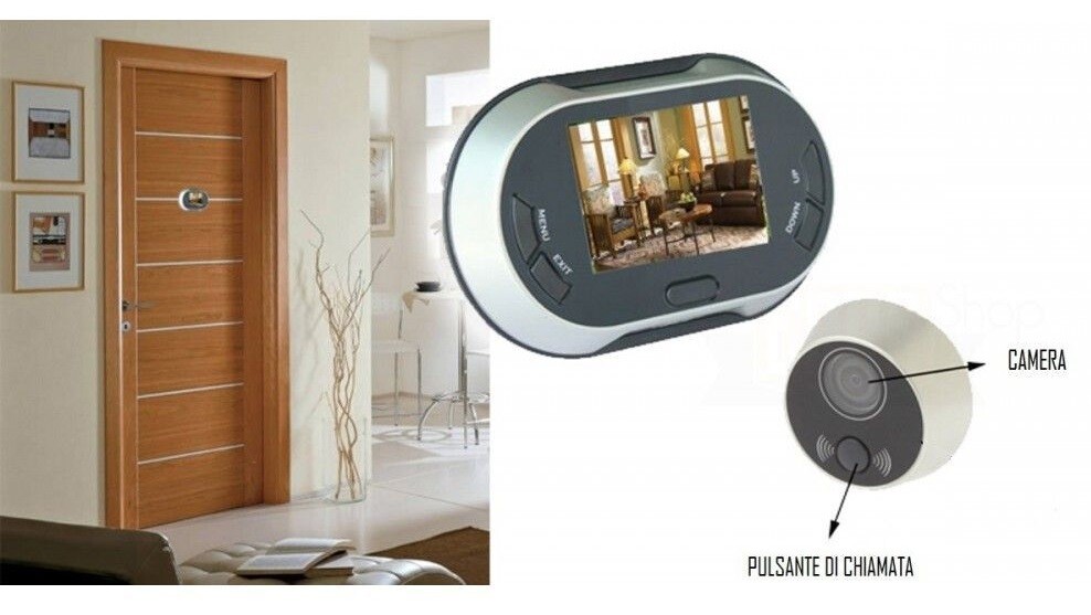 Spioncino Elettronico Display Digitale Lcd 3.5 Telecamera Scatta Foto Colori