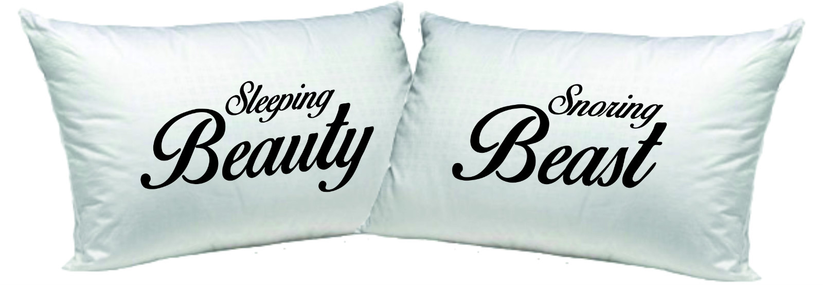 Sleeping Beauty Snoring Beast Funny Pillow Case His Hers Bedding