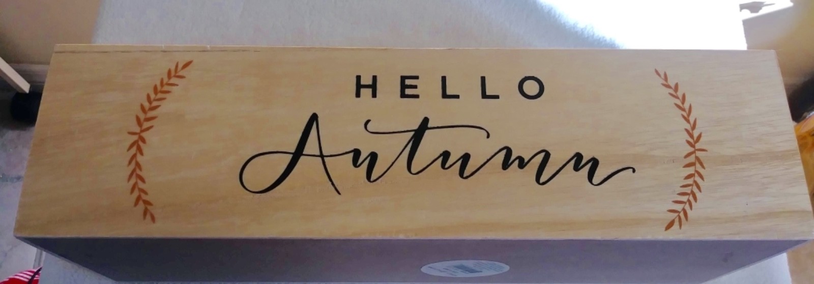 NEW FARMHOUSE MAGNOLIA FARM “HELLO AUTUMN” Crate Container PLANTER 18”x5”x4”