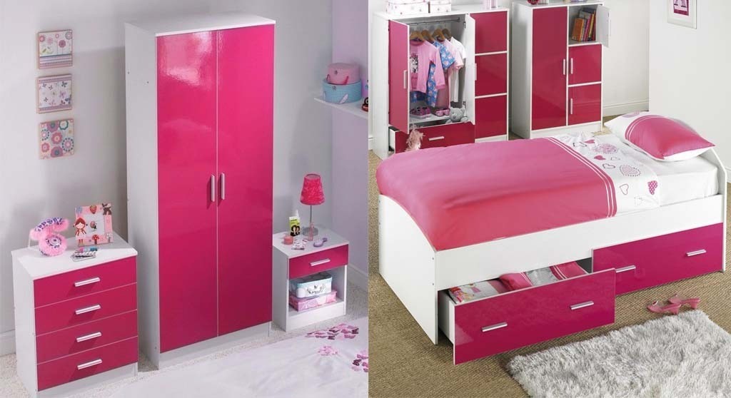 Brand New Carleton Single Bed + 3 Piece High Gloss Wardrobe Drawers