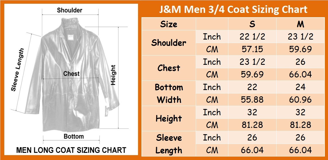 Pre-owned M & M Vintage, M6060verp Brown, J&m 3/4 Length Men Leather Coat