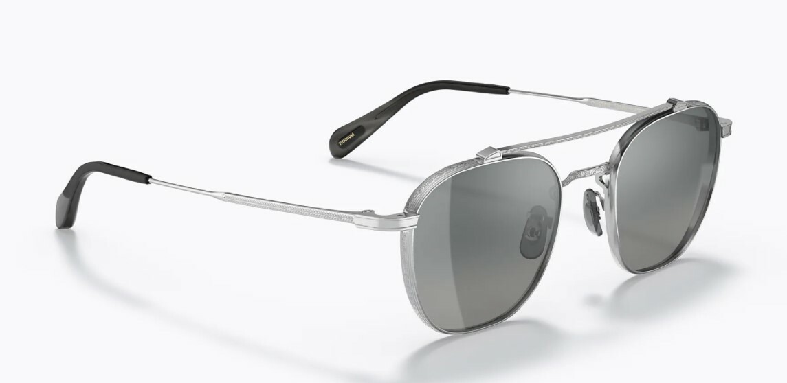Pre-owned Oliver Peoples 0ov1294st Mandeville 52546i Brushed Silver Gradient Sunglasses