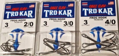 EAGLE CLAW TROKAR  TK250 Double Frog  Hook Sizes 2/0-3/0-4/0 choose FREE S/H
