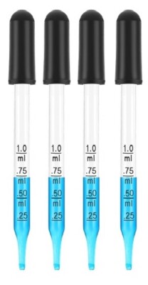Lot of 4 Medicine Art Essential Oils Eye Dropper Graduated 4'' Straight Tip 1ml