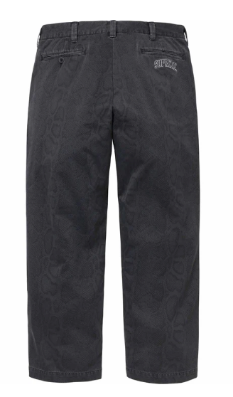 Pre-owned Supreme Snake Print Chino Pant Black Ss24 Size 30 Brand In Hand