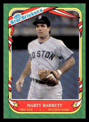 1987 Fleer Star Stickers #5 Marty Barrett Boston Red Sox Baseball card
