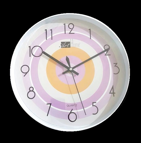 Orologio Da Parete Quarzo Muro Piatto Cerchi Rosa Casa Arredamento dfh