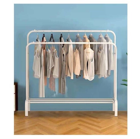 Stender Stand Appendiabiti Attaccapanni Barra Doppia Metallo Bianco cir