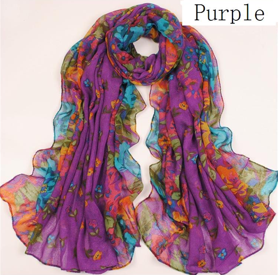 ladies Women Pure Candy Long Crinkle Scarf Wrap Voile Wraps Shawl Coffee New