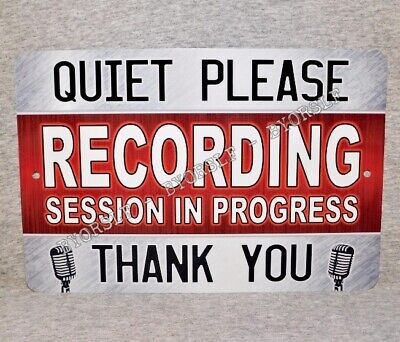 Metal Sign RECORDING STUDIO sound mixing audio engineer music producer Quiet 