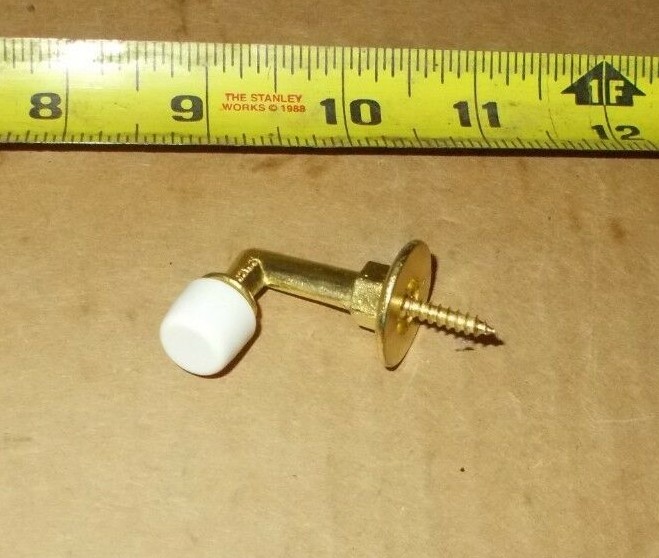 10 Stanley Hardware Brass Floor Doorstop Wall Screw In White Rubber Tip 57-1040