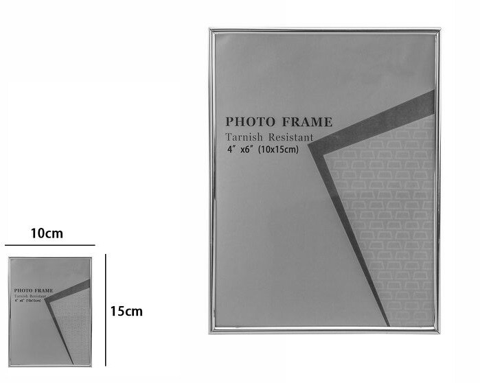 Cornice PortaFoto Porta Foto Fotografia 10x15cm Bordo Sottile Silver dfh