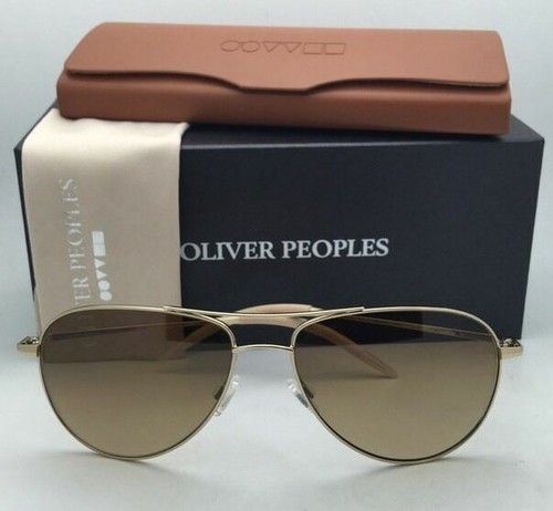 Pre-owned Oliver Peoples Photochromic  Sunglasses Benedict Ov 1002s 524251 59-16 Gold Frame In Brown