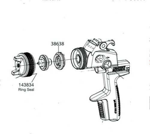 SATA Jet 2000/3000 Air Distribution Ring (38638) and Air Cap SATA Jet 2000/3000 Air Distribution Ring (38638) and Air Cap