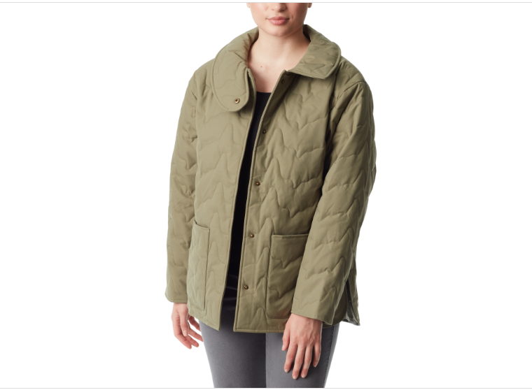 Bass Outdoor Quilted Long Sleeve Jacket Women XS Deep Lichen Green High collar - Picture 1 of 17