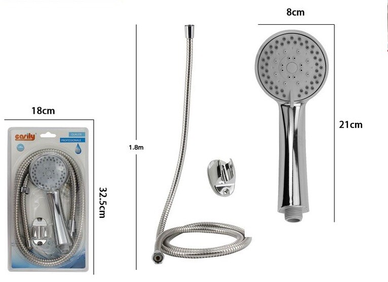 Kit Bagno Doccetta Doccino Soffione Doccia Con Laccio 1,8m e Staffa 69328 dfh