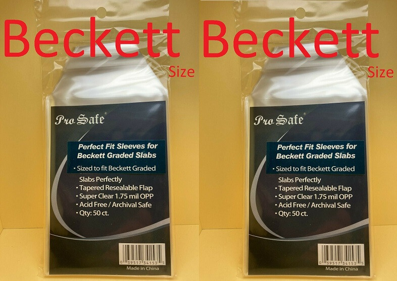 2x 50 Pro Safe Clear Perfect Fit BGS Beckett Graded Slabs Sleeves (Also PSA too)