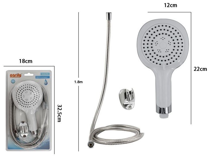 Kit Bagno Doccetta Doccino Soffione Doccia Con Laccio 1,8m e Staffa 69342 dfh