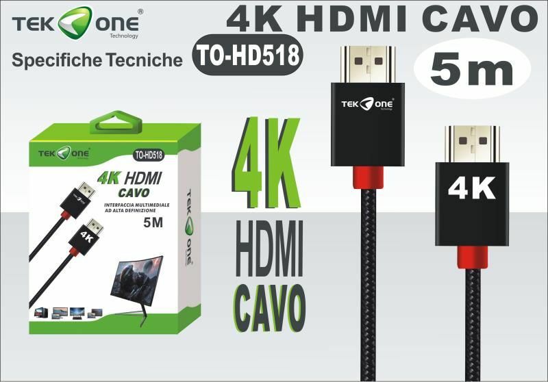 Cavo Hdmi - Hdmi TeKone To-hd518 4K Lunghezza 5mt hsb