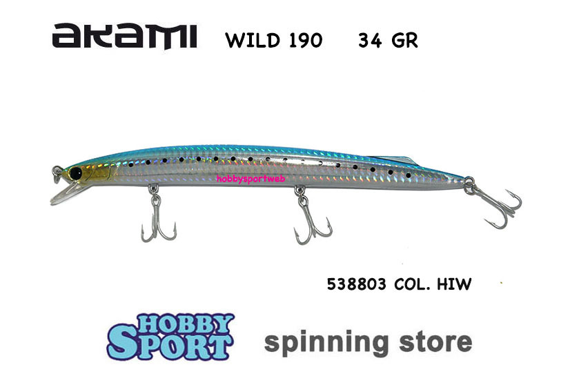 AKAMI WILD 190 LONG JERK 34 GR COL HIW BLUE SILVER COD 538803 SPINNING MARE