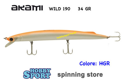 AKAMI WILD 190 LONG JERK 34 GR COL HGR WHITE ORANGE  COD 538802 SPINNING MARE