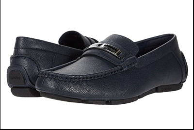 Calvin Klein Merve B4F9476 Navy Blue Leather Moccasins Loafers