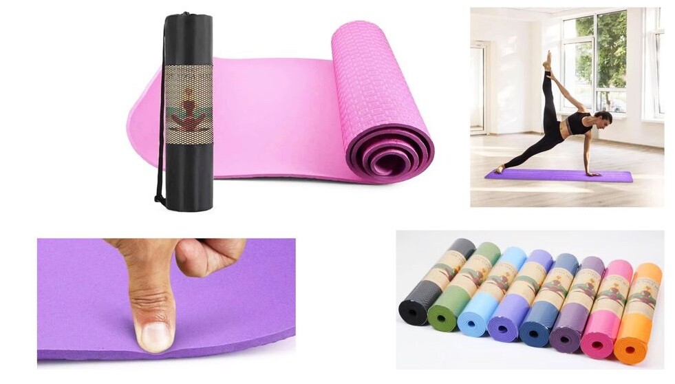 Tappeto Tappetino Yoga Aerobica Campeggio Fitness Palestra 6mm 61x183cm cir