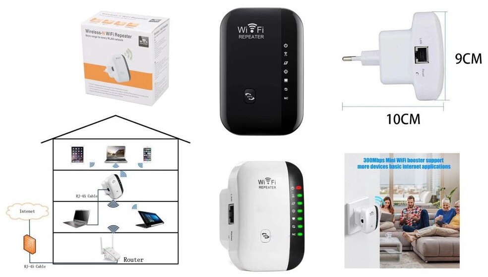 Ripetitore Segnale Wireless Wifi Repeater Amplificatore Range Extender Lan cir