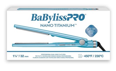 BaBylissPRO Nano Titanium 1¼  Professional Dual Iconic Flat Iron 32mm 2x Ions