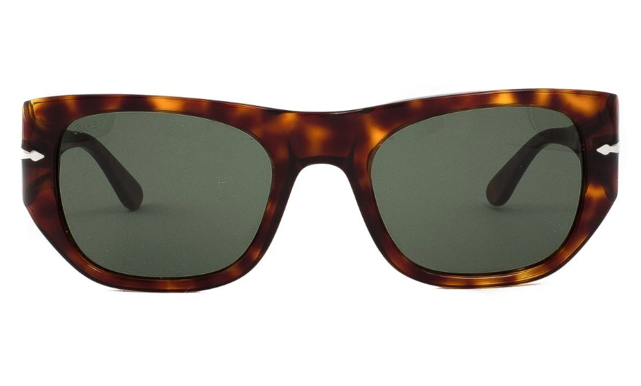 Pre-owned Persol Po3308s 24/31 51 Havana/green Square Unisex Sunglasses