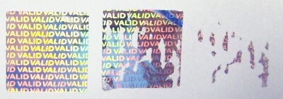 VA75 100 to 1000 VALID 3/4'' Square Hologram Product Protection Label Stickers
