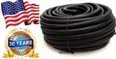 Absolute USA SLT38-25 25' 3/8'' 10mm Split Wire Loom Conduit Polyethylene Corruga