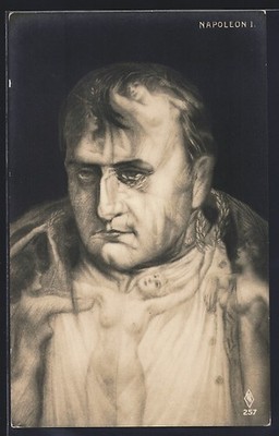 Napoleon I., Portrait gebildet aus Frauenkörpern, Metamorphose, Ansichtskarte 