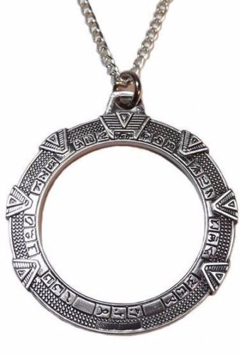 Stargate Silver SG-1 Antique Finish Metal Necklace W/ 24" Chain LICENSED REPLICA