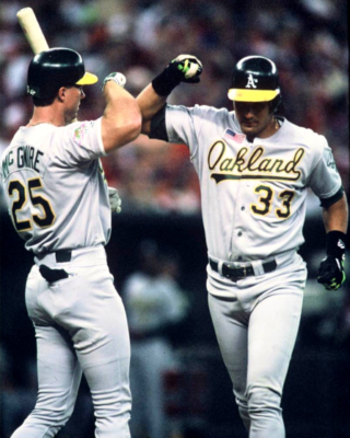 ■MLB Mark McGwire Jose Canseco Athletics 1990 MARK MCGWIRE & JOSE CANSECO Oakland A's 