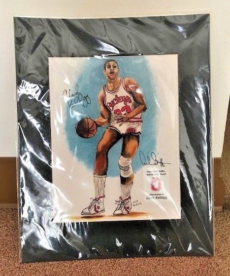 OHIO STATE SCHOLARSHIP FUND RARE ART ITEM SIGNED BY CLARK KELLOGG/ARCHIE GRIFFIN