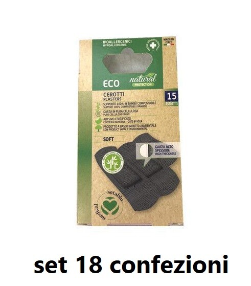 Set 18 Confezioni 15 Cerotti Medicazioni Assortiti Neri Carbone Fibra Bambù dfh
