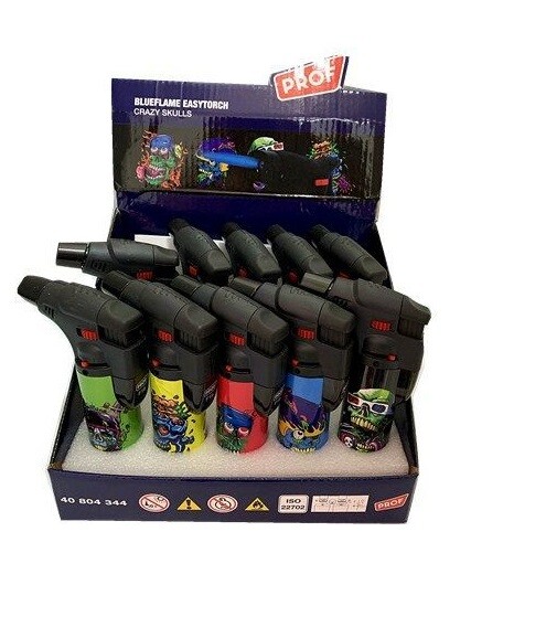 Set 12 Pezzi Accendini Accendi Gas Easy Torch Crazy Skulls Cucina Fornelli dfh
