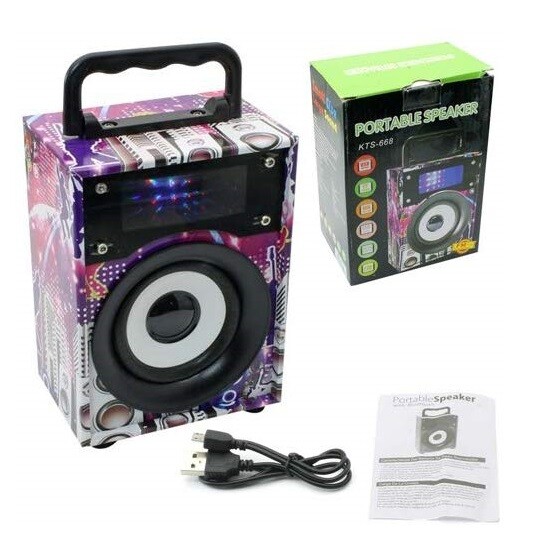 Speaker Altoparlante Portatile Cassa Bluetooth Radio Fm Led Microsd Kts-668 sus
