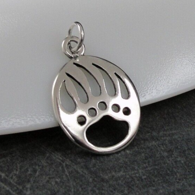 925 Sterling Silver Bear Paw Charm Bear Claw Charm Native